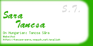 sara tancsa business card