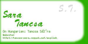 sara tancsa business card